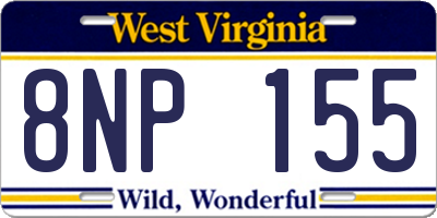 WV license plate 8NP155
