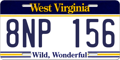 WV license plate 8NP156