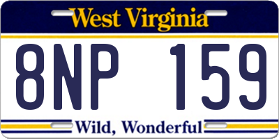 WV license plate 8NP159