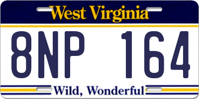 WV license plate 8NP164