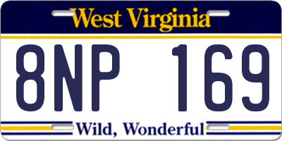 WV license plate 8NP169