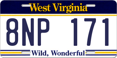 WV license plate 8NP171