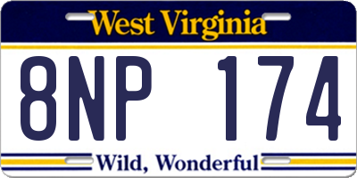 WV license plate 8NP174