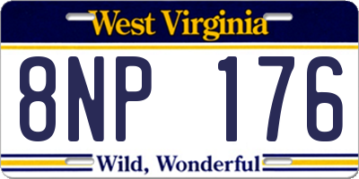 WV license plate 8NP176