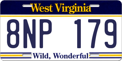 WV license plate 8NP179