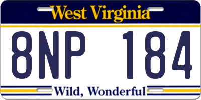 WV license plate 8NP184