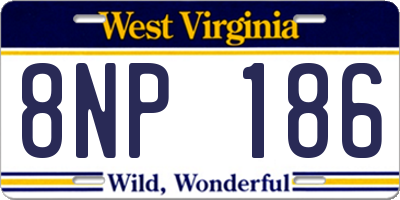 WV license plate 8NP186