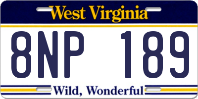 WV license plate 8NP189