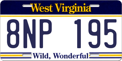 WV license plate 8NP195