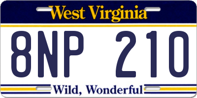 WV license plate 8NP210