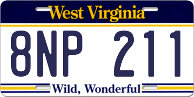 WV license plate 8NP211