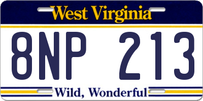 WV license plate 8NP213