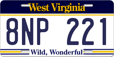 WV license plate 8NP221