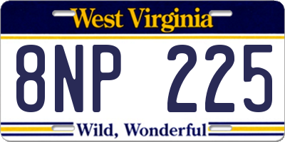 WV license plate 8NP225