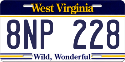 WV license plate 8NP228