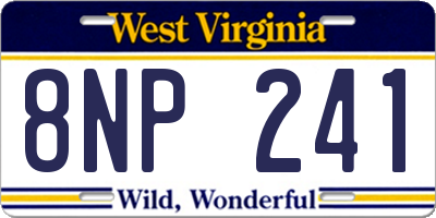 WV license plate 8NP241