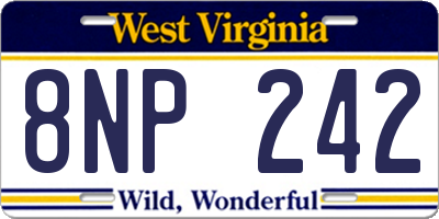 WV license plate 8NP242