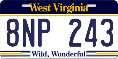 WV license plate 8NP243