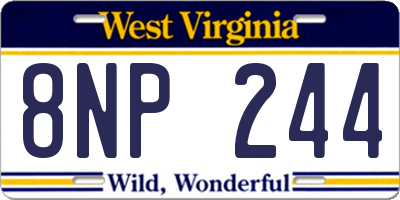 WV license plate 8NP244