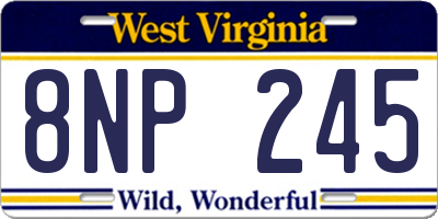 WV license plate 8NP245