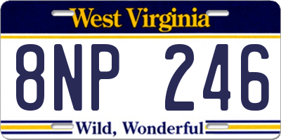 WV license plate 8NP246