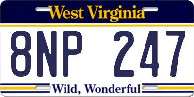 WV license plate 8NP247