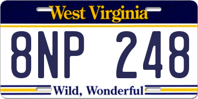 WV license plate 8NP248