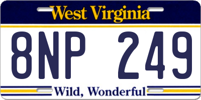 WV license plate 8NP249