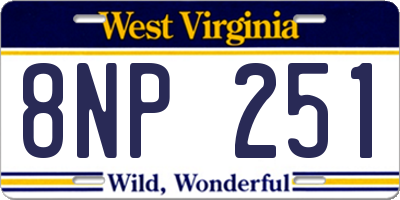 WV license plate 8NP251