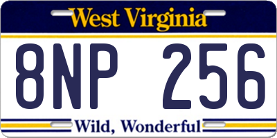 WV license plate 8NP256