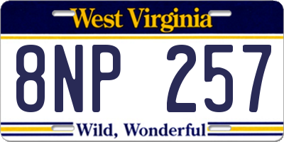 WV license plate 8NP257