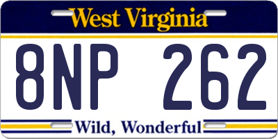 WV license plate 8NP262