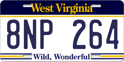 WV license plate 8NP264
