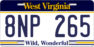 WV license plate 8NP265