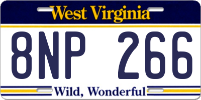 WV license plate 8NP266
