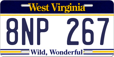 WV license plate 8NP267
