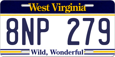 WV license plate 8NP279