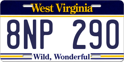WV license plate 8NP290