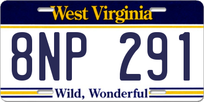 WV license plate 8NP291