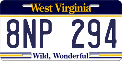 WV license plate 8NP294