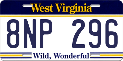 WV license plate 8NP296
