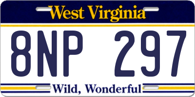 WV license plate 8NP297