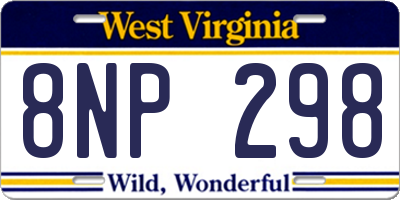 WV license plate 8NP298