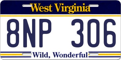 WV license plate 8NP306