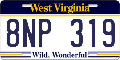 WV license plate 8NP319