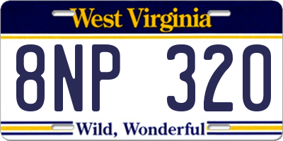 WV license plate 8NP320