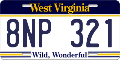 WV license plate 8NP321