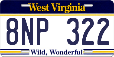 WV license plate 8NP322