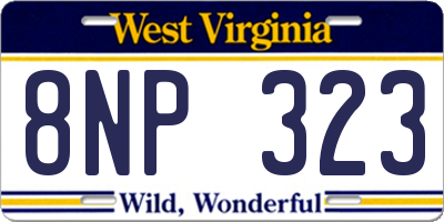 WV license plate 8NP323