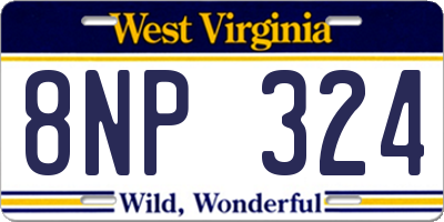 WV license plate 8NP324